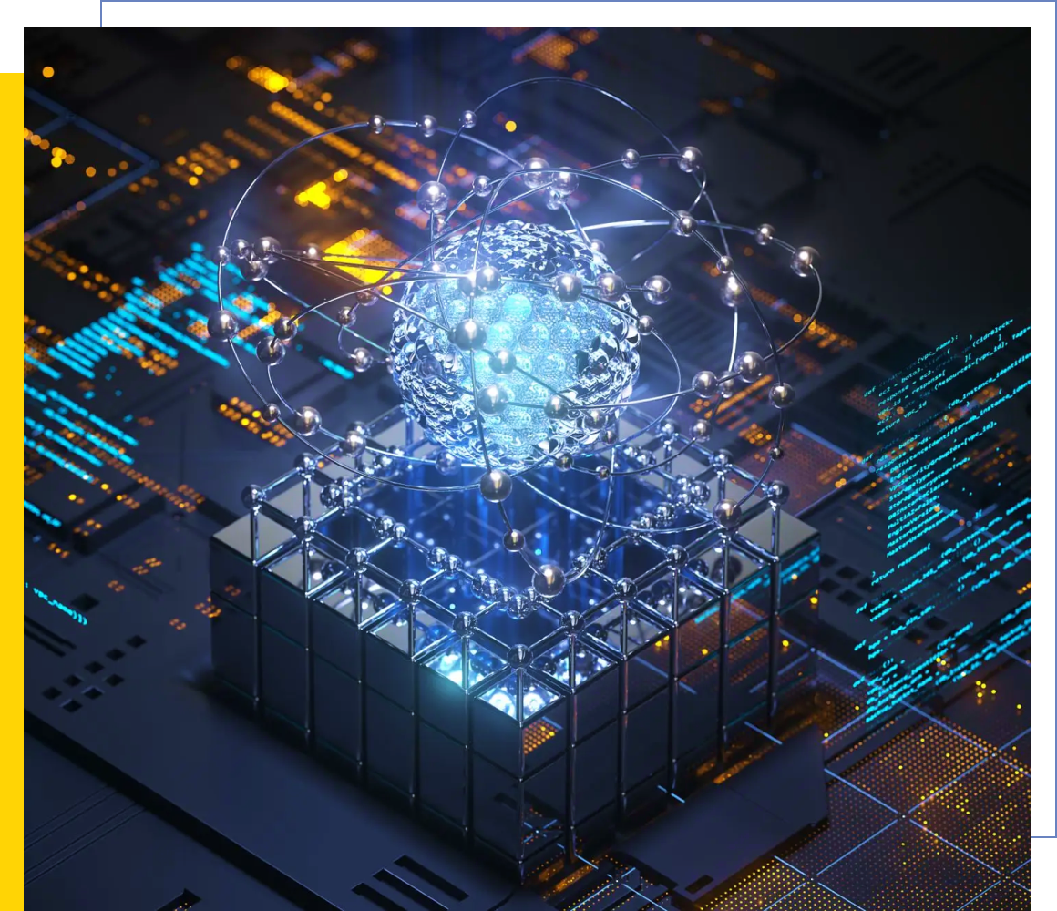 Futuristic digital sphere with glowing connections